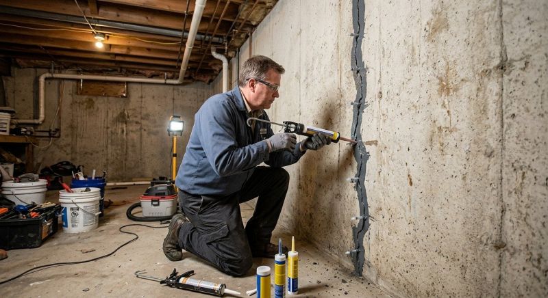Basement Crack Repair in Amesbury, MA