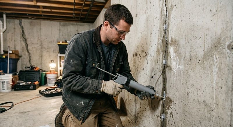 Basement Crack Repair in Amesbury, MA