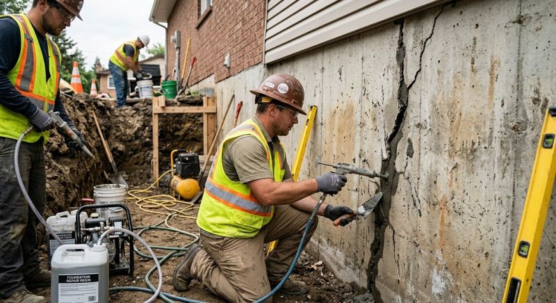 Cracked Foundation Repair in Groveland, MA