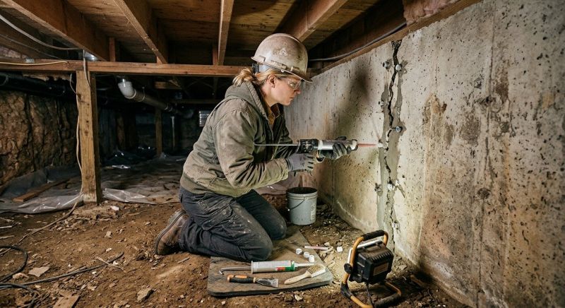 Crawlspace Foundation Repair in Salisbury, MA