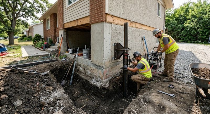 Foundation Pier Repair in Amesbury, MA
