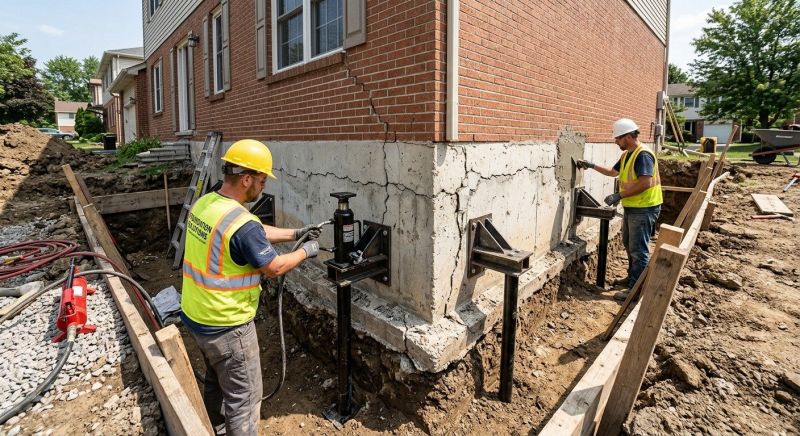 Foundation Pier Repair in Amesbury, MA