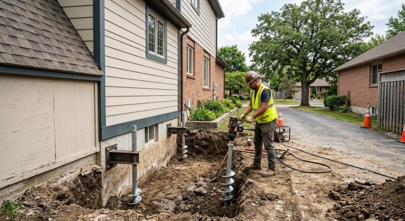Helical Piers Installation in Amesbury, MA