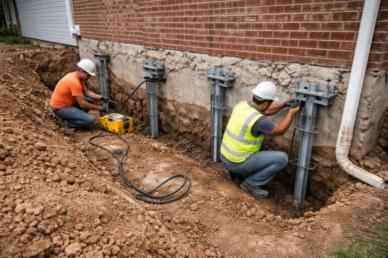 Helical Piers Installation in Amesbury, MA