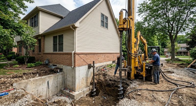 Helical Pile Installation in Amesbury, MA