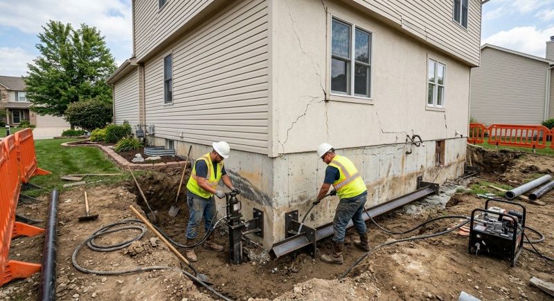 Sinking Foundation Repair in North Reading, MA