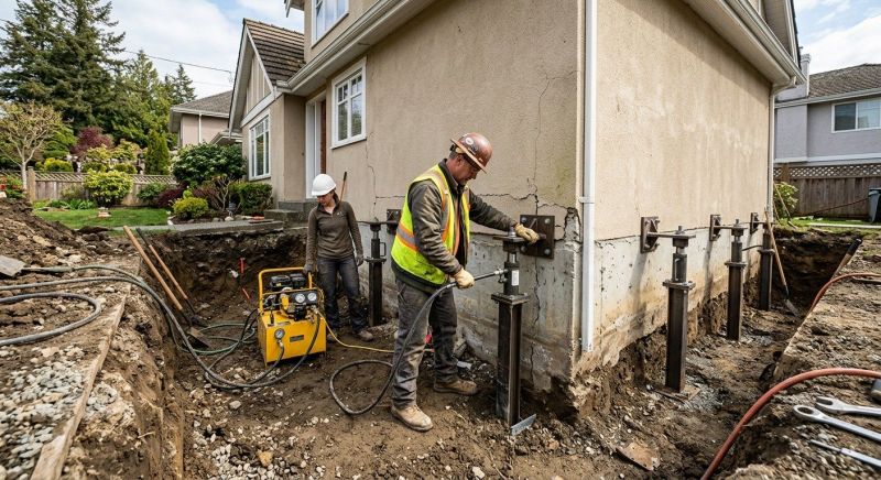 Sinking Foundation Repair in Peabody, MA