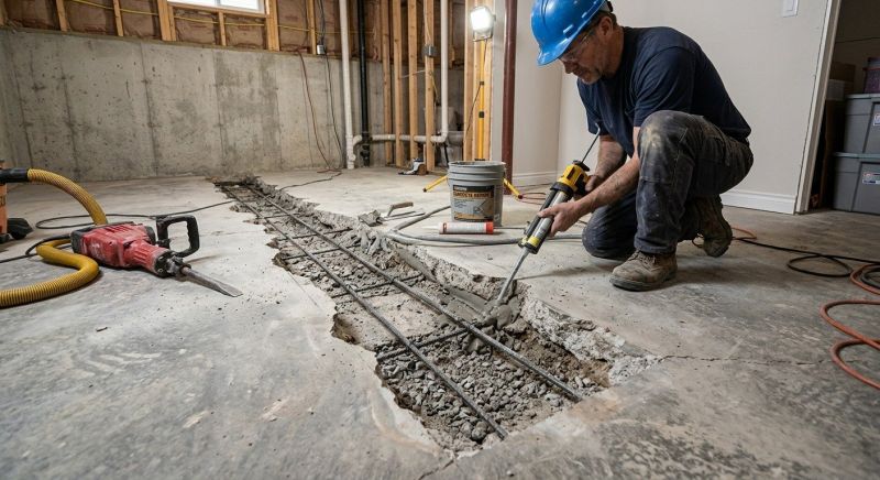 Slab Foundation Repair in Amesbury, MA
